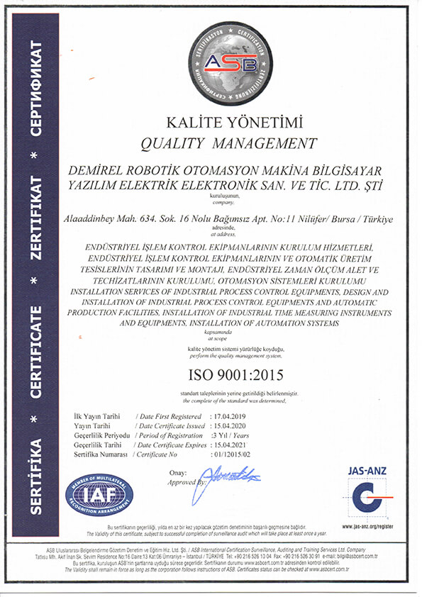 Demirel-Robotik-ISO-9001-2015